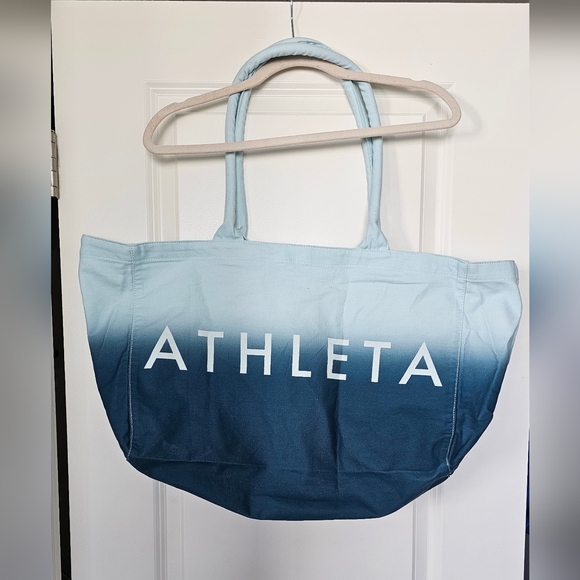 Athleta Handbags - ATHLETA Ombre Blue Canvas Tote Bag Large. Beach,Gym, Shopping